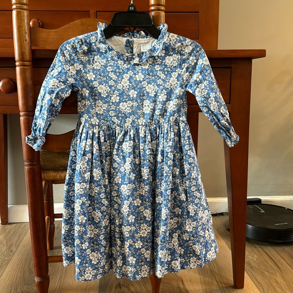 Blue Flower Girls Dress
